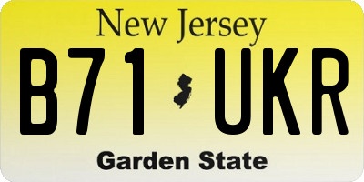 NJ license plate B71UKR