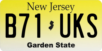 NJ license plate B71UKS