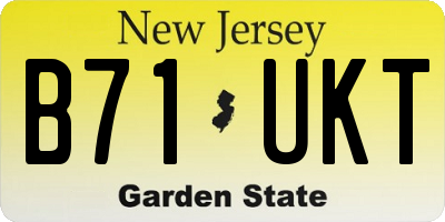 NJ license plate B71UKT