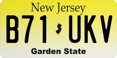 NJ license plate B71UKV