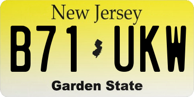 NJ license plate B71UKW