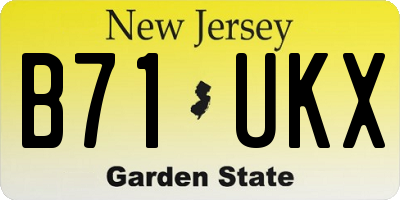 NJ license plate B71UKX