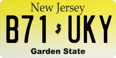 NJ license plate B71UKY