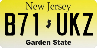 NJ license plate B71UKZ