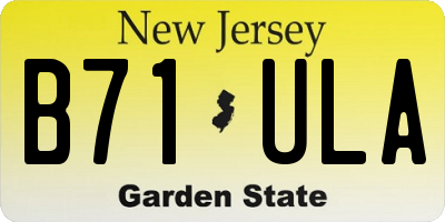 NJ license plate B71ULA