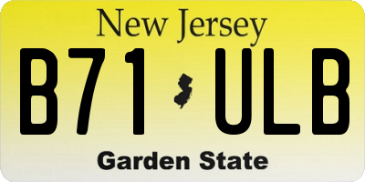 NJ license plate B71ULB