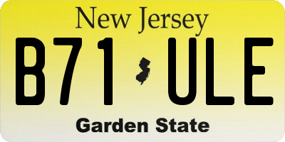 NJ license plate B71ULE