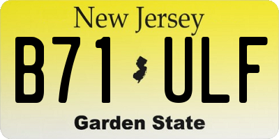 NJ license plate B71ULF