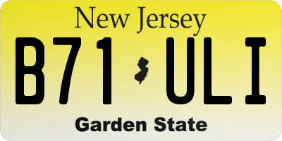 NJ license plate B71ULI