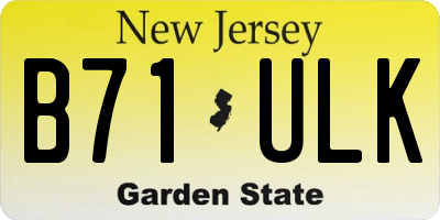 NJ license plate B71ULK
