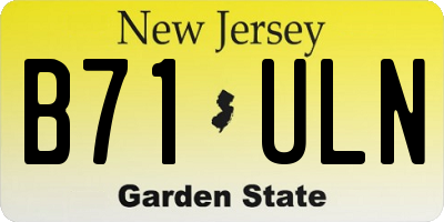 NJ license plate B71ULN