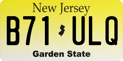 NJ license plate B71ULQ