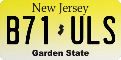 NJ license plate B71ULS
