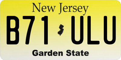 NJ license plate B71ULU