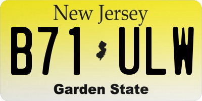 NJ license plate B71ULW
