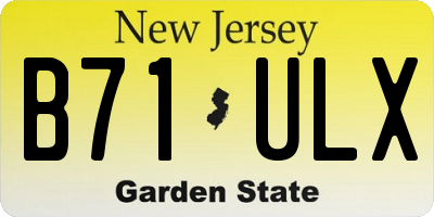 NJ license plate B71ULX