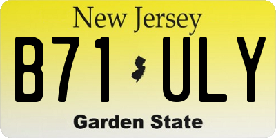 NJ license plate B71ULY