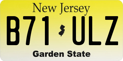 NJ license plate B71ULZ