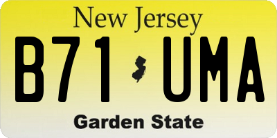 NJ license plate B71UMA