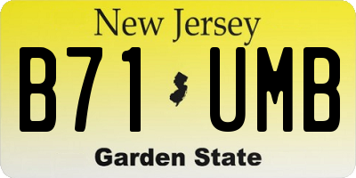 NJ license plate B71UMB