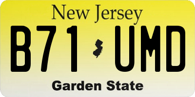 NJ license plate B71UMD