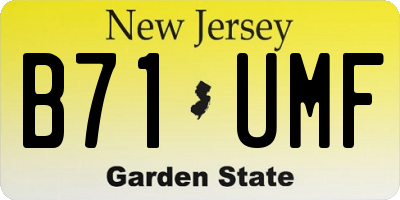 NJ license plate B71UMF