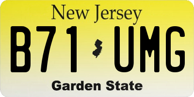 NJ license plate B71UMG
