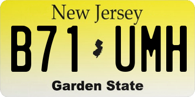 NJ license plate B71UMH