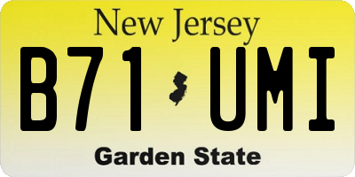 NJ license plate B71UMI