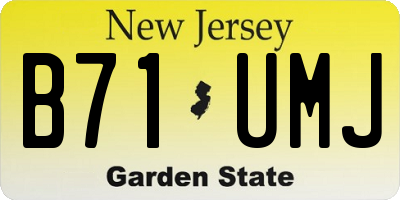 NJ license plate B71UMJ