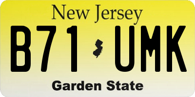 NJ license plate B71UMK