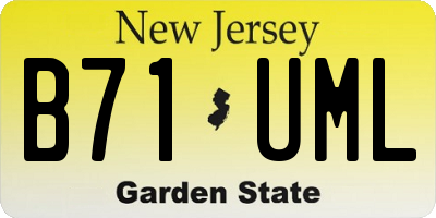 NJ license plate B71UML