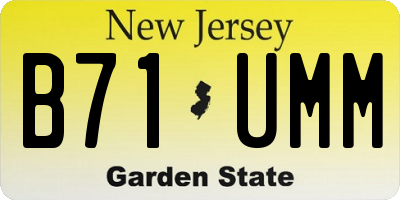 NJ license plate B71UMM