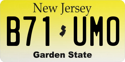 NJ license plate B71UMO