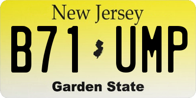 NJ license plate B71UMP