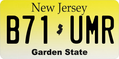 NJ license plate B71UMR