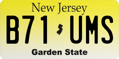 NJ license plate B71UMS