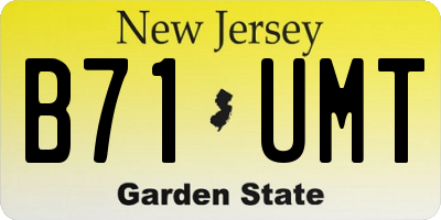 NJ license plate B71UMT