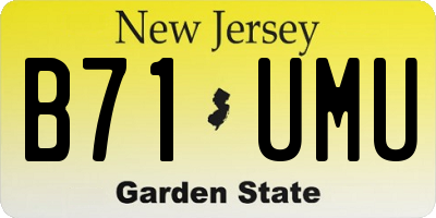 NJ license plate B71UMU