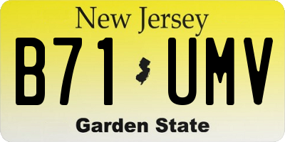 NJ license plate B71UMV