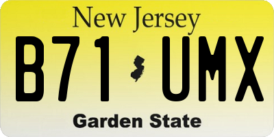 NJ license plate B71UMX