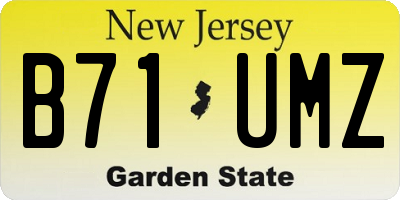 NJ license plate B71UMZ