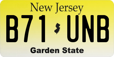 NJ license plate B71UNB