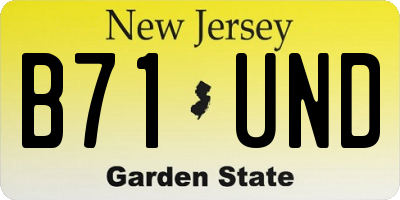 NJ license plate B71UND