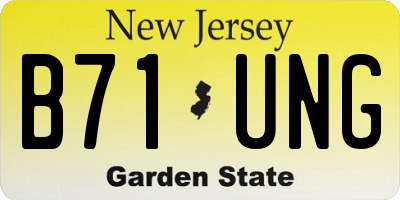 NJ license plate B71UNG