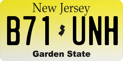 NJ license plate B71UNH