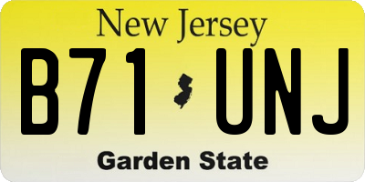 NJ license plate B71UNJ