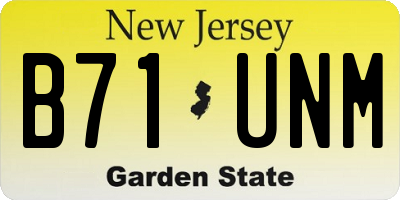 NJ license plate B71UNM