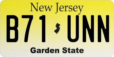 NJ license plate B71UNN