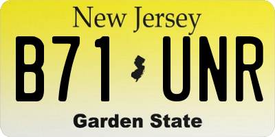 NJ license plate B71UNR